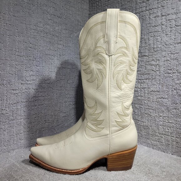 Tecovas The Annie Women's Size 9.5B US Beige Bone Cowhide Cowboy Western Boots - Picture 3 of 10